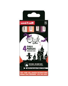 ROTULADOR TIZA LIQUIDA UNI CHALK PWE-5M HALLOWEEN 4 COLORES