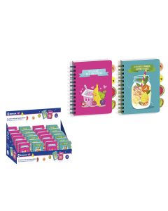 CUADERNO BISMARK TAPA DURA ESPIRAL FRUITS CON SEPARADORES A5 80G 50H
