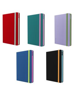 CUADERNO MOOVING TAPA DURA RAYADO CON GOMA A5 90G 96H HORIZONTAL