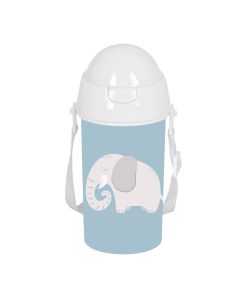 BOTELLA SAFTA PVC CON PAJITA PREESCOLAR ELEFANTE APERTURA AUTOM. 500ML