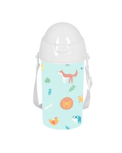 BOTELLA SAFTA PVC CON PAJITA PREESCOLAR PANDI APERTURA AUTOM. 500ML