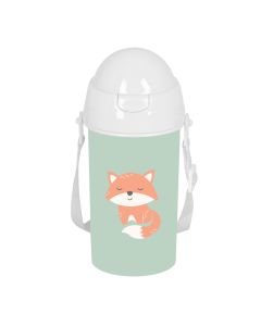 BOTELLA SAFTA PVC CON PAJITA PREESCOLAR ZORRITO APERTURA AUTOM. 500ML