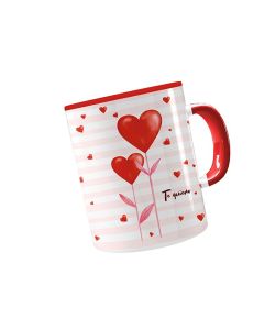 TAZA CERAMICA ARGUVAL FLORES CORAZONES TE QUIERO