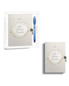 DIARIO CANDADO ARGUVAL COMUNION + BOLIGRAFO MAGICO NIÑO 18X13CM 90H