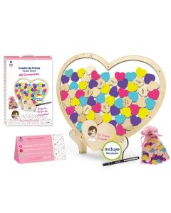 CUADRO DE INVITADOS BISMARK COMUNION CORAZON 35X30CM